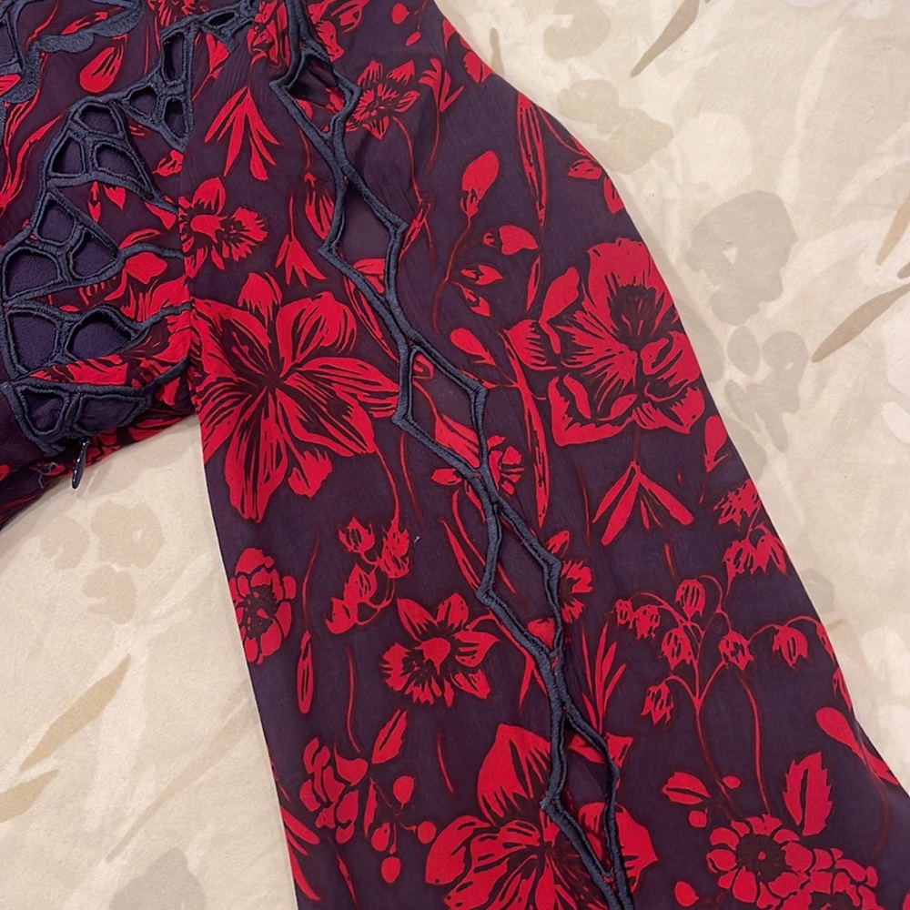 Gorgeous Free People Floral Print Dress With Cutwork Embroidery - Picture 8 of 11